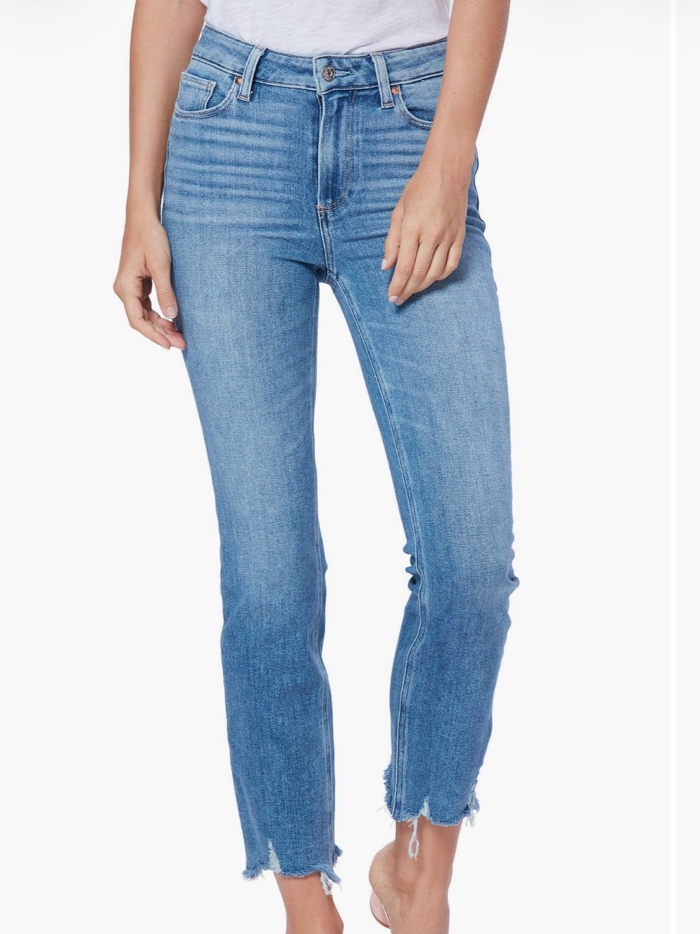 PAIGE Cindy High Waist Destroyed Him Straight Leg Jeans Size 26 - Cindy